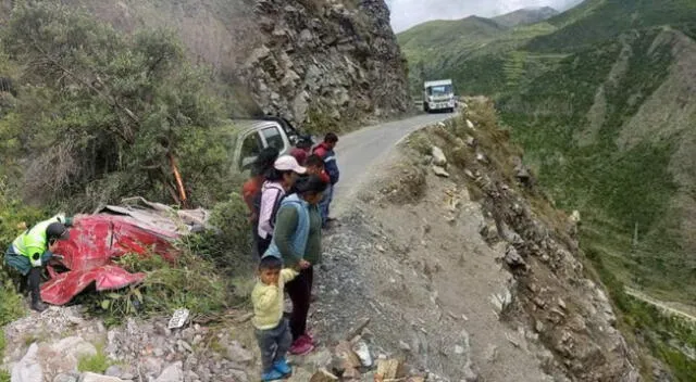 Lugar donde vehículo cayo a abismo y terminó con la vida de cinco pasajeros en Apurímac