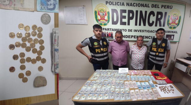 Supuestas monedas de oro y detenidos por presunta estafa