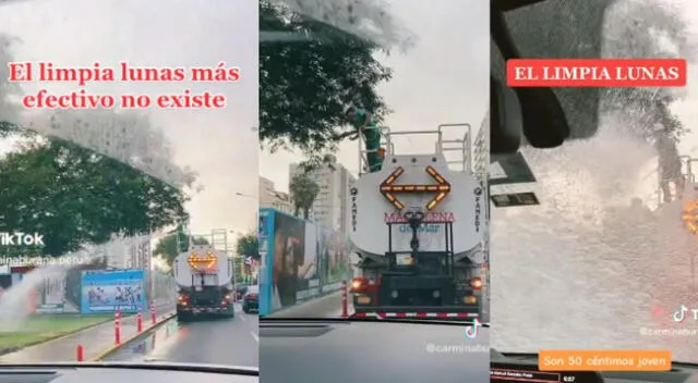 El camión cisterna le dio un apoyo a un auto.