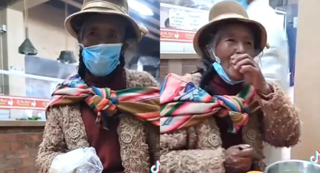 El señor le compró comida a la adulta mayor que vendía una bolsa de queso a 5 soles y es viral en TikTok.