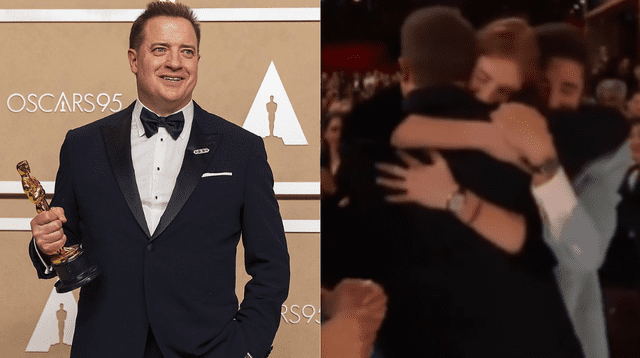 Brendan Fraser vive conmovedor momento con sus hijos al ganar un Oscar.