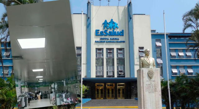 Ciclón Yaku. El techo del hospital Almenara se vio afectado por las fuertes lluvias en Lima.