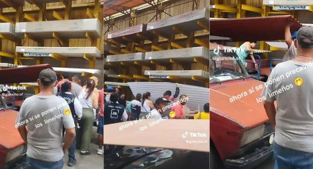 Un usuario en TikTok captó a varios limeños comprando calaminas ante las fuertes lluvias en la capital.