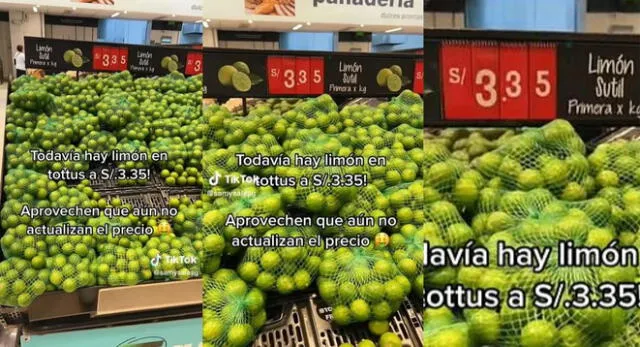 La compatriota quedó en 'shock' al ver que el kilo de limones estaba a 3 soles en Tottus e hizo llamado en TikTok.