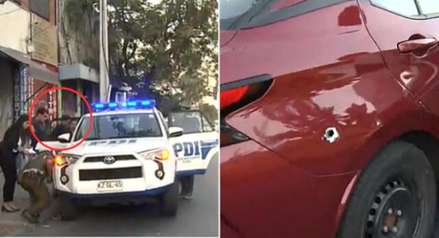 El policía vestido de civil sacó su arma para defenderse luego de que dos sujetos intentaran robarle en Chile.