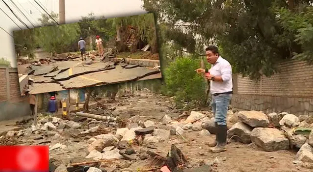 El huaico sorprendió a los vecinos de Chaclacayo y destruyó hasta la pista de una avenida principal.