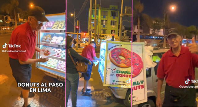 Un señor peruano la rompe con su emprendimiento de donuts al paso y es viral en TikTok.