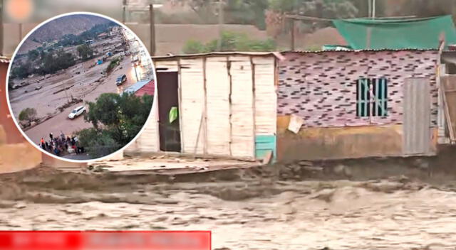 El río Chillón creció y está a punto de llevarse a varias casas de Comas tras desatarse un huaico en Santa Rosa de Quives (Canta).