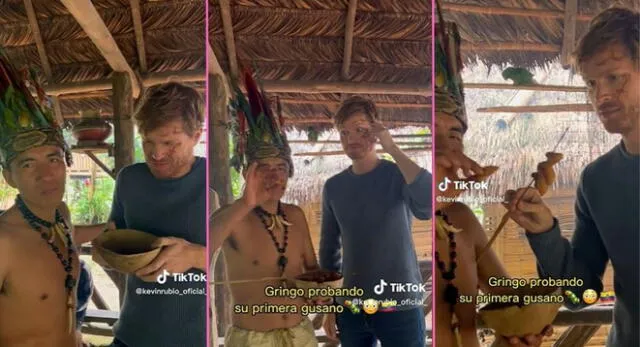 Joven turista come suri por primera vez en la Amazonía y su reacción es un éxito en TikTok.