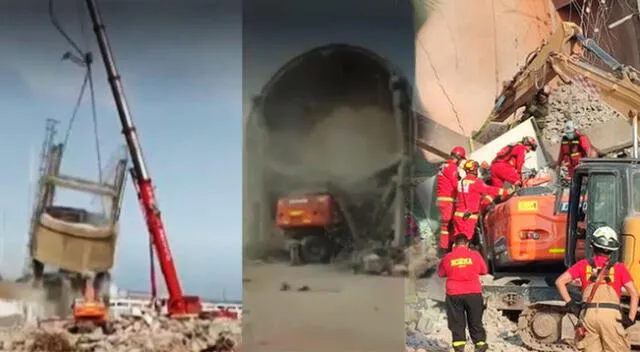 Hombre que operaba maquinaria pesada murió tras derrumbe de tanque de agua en Cercado de Lima.