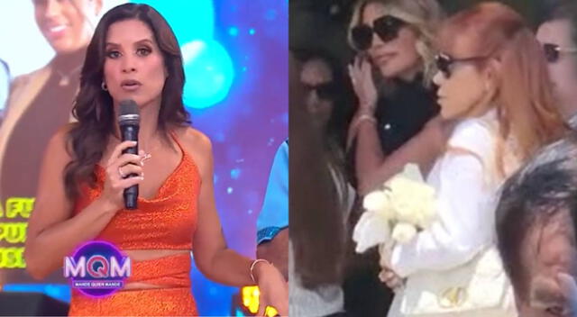 Magaly Medina y Jessica Newton se abrazan en velorio.