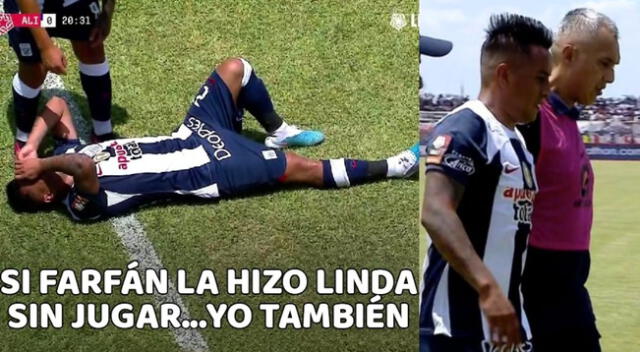 Christian Cueva tuvo que ser auxiliado del campo de juego.