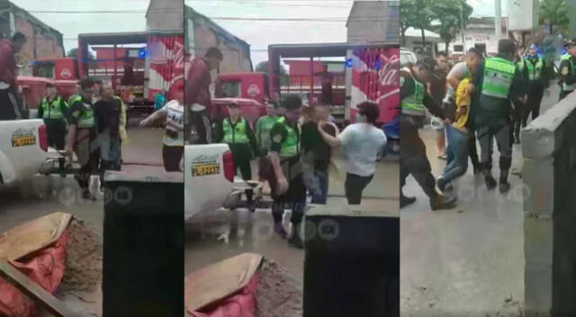 Sujeto golpeando a delincuente que momentos antes intentó robarle su negocio.