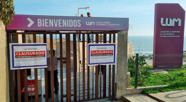 El LUM ha sido clausurado temporalmente por la Municipalidad de Miraflores.