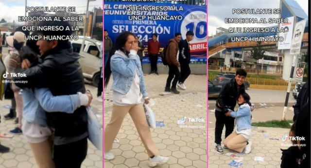 La joven peruana se llenó de emoción al saber que logró ingresar a la UNCP de Huancayo y es viral en TikTok.