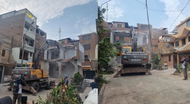 Casa de dos pisos demolido por municipio de SJL.
