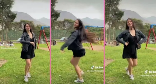 Una muchacha se 'robó' el show en TikTok al mostrar sus pasitos de baile al ritmo del huaylas.