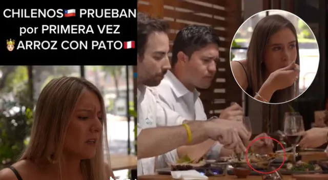 Chilenos se animaron a probar arroz con pato por primera vez y escena se hizo viral en las redes sociales.