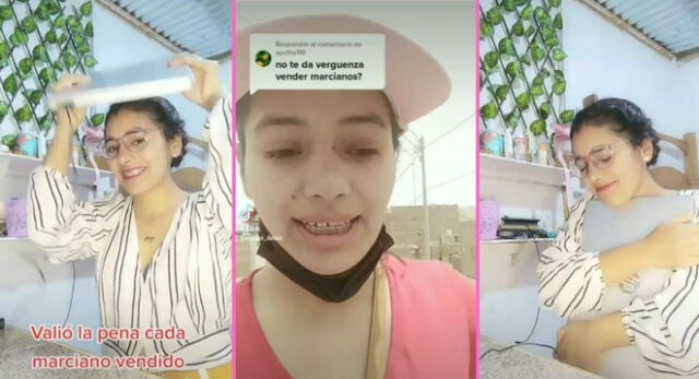 Una joven peruana que vende marcianos en las calles logró comprarse una laptop y es viral en TikTok.