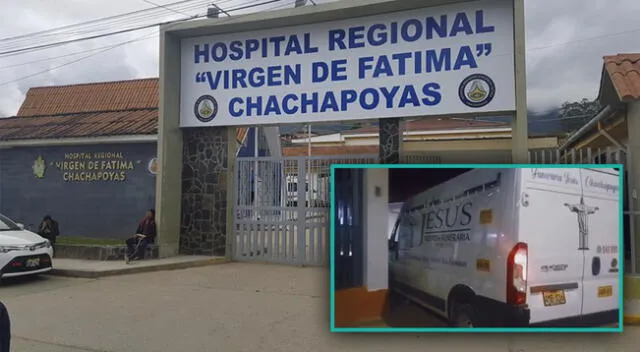 Mujer fue trasladada a hospital de Chachapoyas en carro de funeraria.