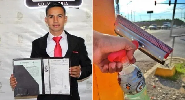 Luis Gerardo Aguilar Hernández es un joven que limpiaba vidrios y se graduó de ingeniero industrial en México.