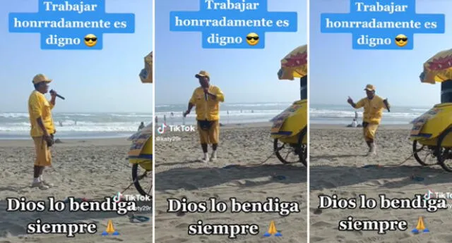 El trabajador peruano es viral en las redes sociales.