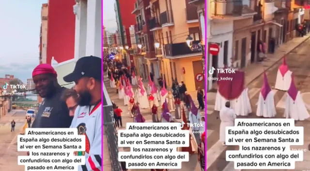 Los turistas pensaron lo peor cuando vieron los trajes de los Nazarenos.