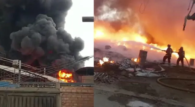 Incendio en Comas consume almacén de reciclaje