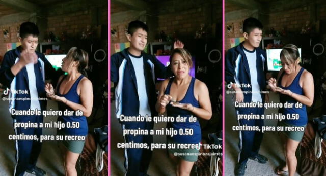 Joven tiene peculiar comentario al ver que su madre le daba 50 céntimos para su recreo y es viral en TikTok,