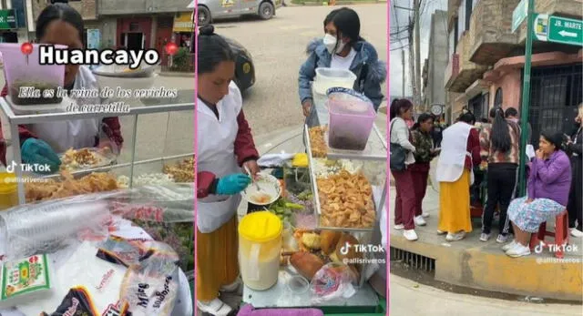 Una joven peruana llegó a Huancayo, conoció a la 'Reina del ceviche de carretilla' y es viral en TikTok.