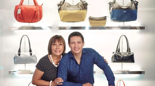 Marina Bustamante y su hijo Renzo Costa, dueños de la marca de cueros más importante en el mercado peruano.