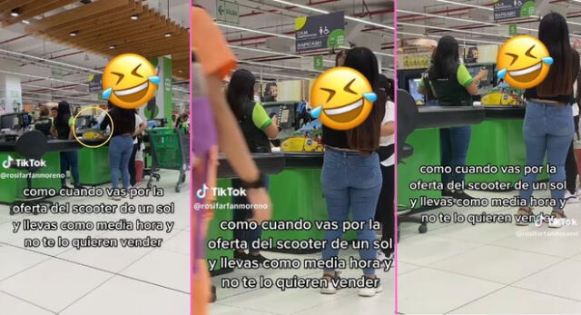 Una madre de familia fue a Tottus por la oferta del scooter a un sol y se llevó tremenda sorpresa que es viral en TikTok.