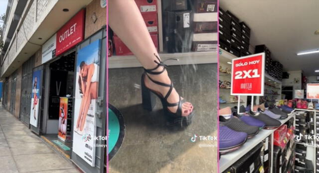 Una joven peruana contó en su cuenta de TikTok que encontró una tienda de zapatos de marca desde 29 soles.
