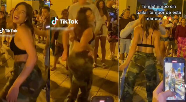 Particular escena de la joven bailando tambor venezolano se hizo viral en las redes sociales.