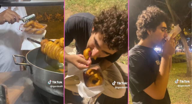 Un español se volvió viral en TikTok tras probar por primera vez picarones en Miraflores.