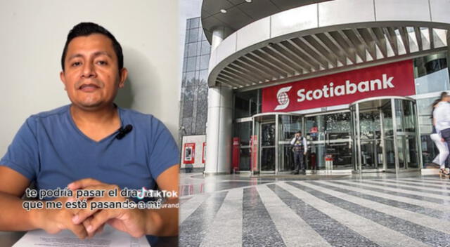 Hombre que denuncia a Scotiabank por quitarle dinero de forma ilegal.