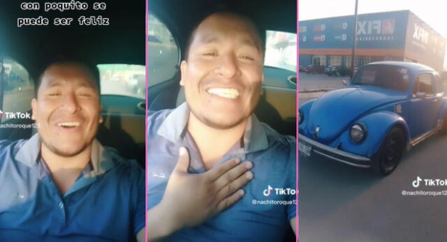 Un hombre se mostró feliz luego de comprar un 'escarabajo' y es viral en TikTok.