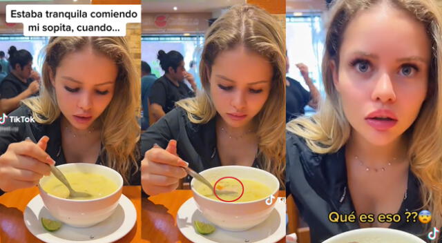 Joven suiza quiso tomar sopa peruana, pero se llevó una sorpresa al ver algo extraño en su plato que es viral en redes sociales.