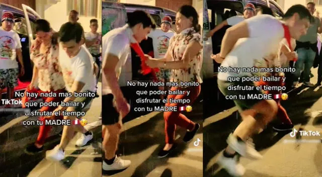 Joven y su madre causan sensación en redes sociales bailando huayno cajamarquino.