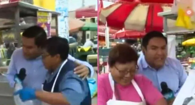 Reportero de ATV fue troleado EN VIVO por señora que vendía pescado en el mercado y es viral.