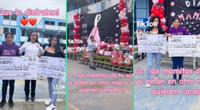 Las madres de familia quedaron contentas con sus cheques.