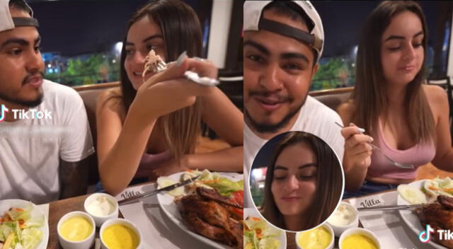 Joven turista se animó a probar pollo a la brasa por primera vez y escena se hizo viral en las redes sociales.