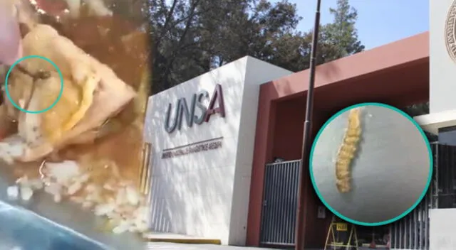 Estudiante encuentra gusano en comida preparada por el comedor de la UNSA de Arequipa.