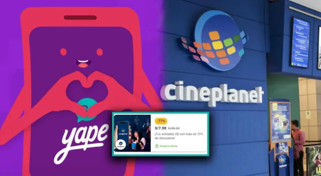 Entradas al cine a 7,90 soles y solo pagando con Yape promos.