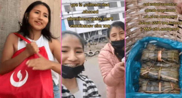 Una joven peruana sale a vender tamales con su madre para pagar su universidad y es viral en TikTok.