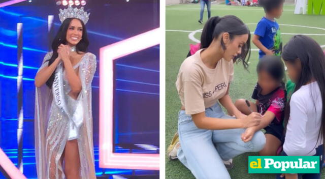 La nueva Miss Perú 2023, Camila Escribens inició el segundo día como reina realizando labor social