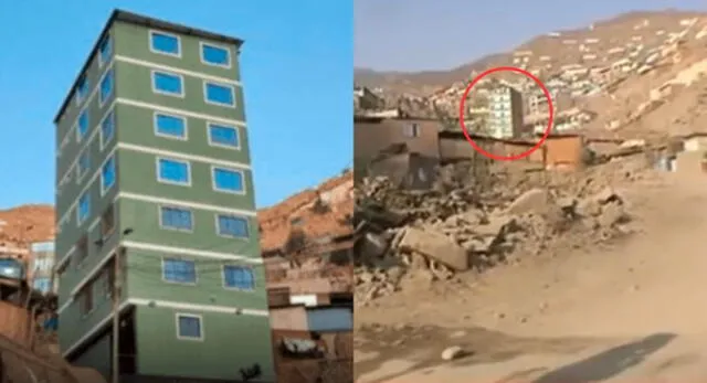 Hombre peruano construye casa de 7 pisos en asentamiento humano de SJL y es viral.