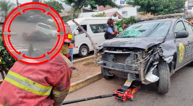 Suboficial que iba en el patrullero resultó herido y fue trasladado a nosocomio.