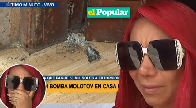 Dejan bomba molotov a Deysi Araujo en plena transmisión EN VIVO con prensa: “Lo han prendido”