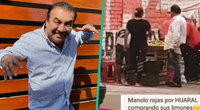 Manolo Rojas es visto comprando sus alimentos en mercado de Huaral.